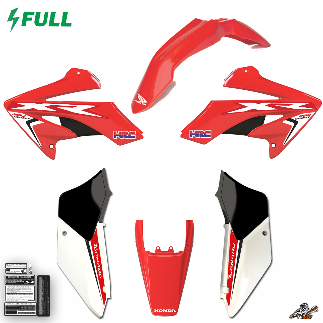 KIT PLASTICO SPORT TORNADO XR250 AMX COM ADESIVOS ON ROAD